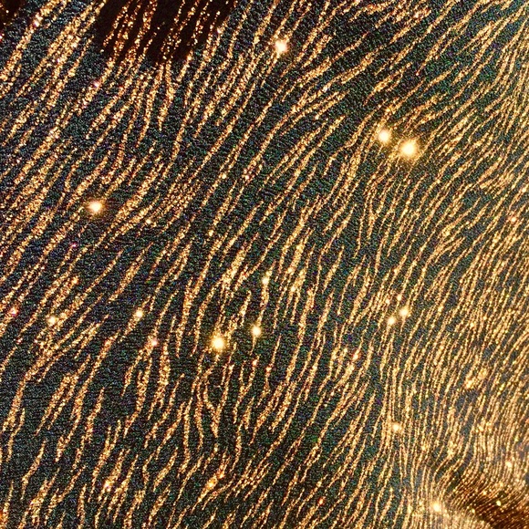 😍Wendye Chaitin Open-Back Sparkle Black&Gold Gown - Picture 7 of 8